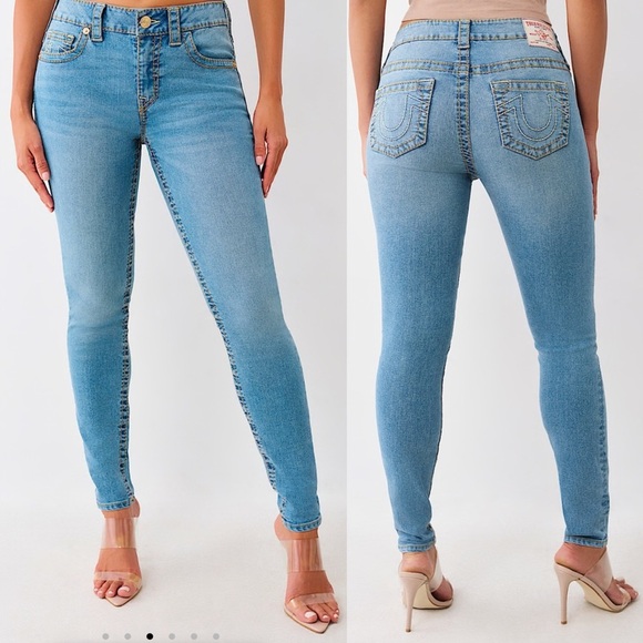 True Religion Jeans Size 29/8 Jennie Curvy Big T Mid Rise Skinny Light Wash NWT - Picture 10 of 10